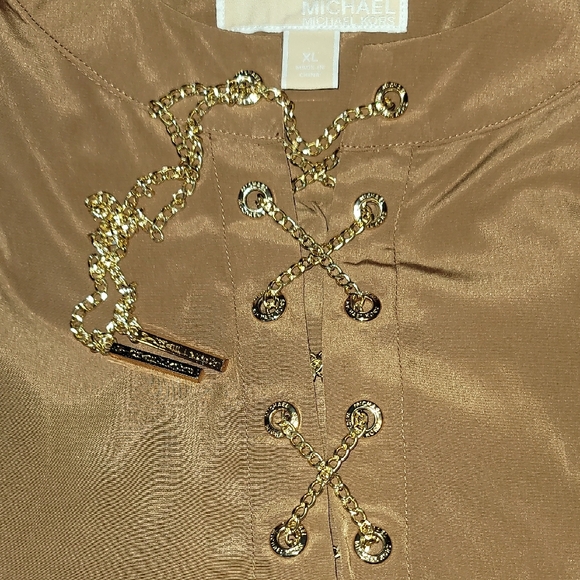 Michael Kors Tan Lace-Up Dress Sz: XL - Picture 8 of 8